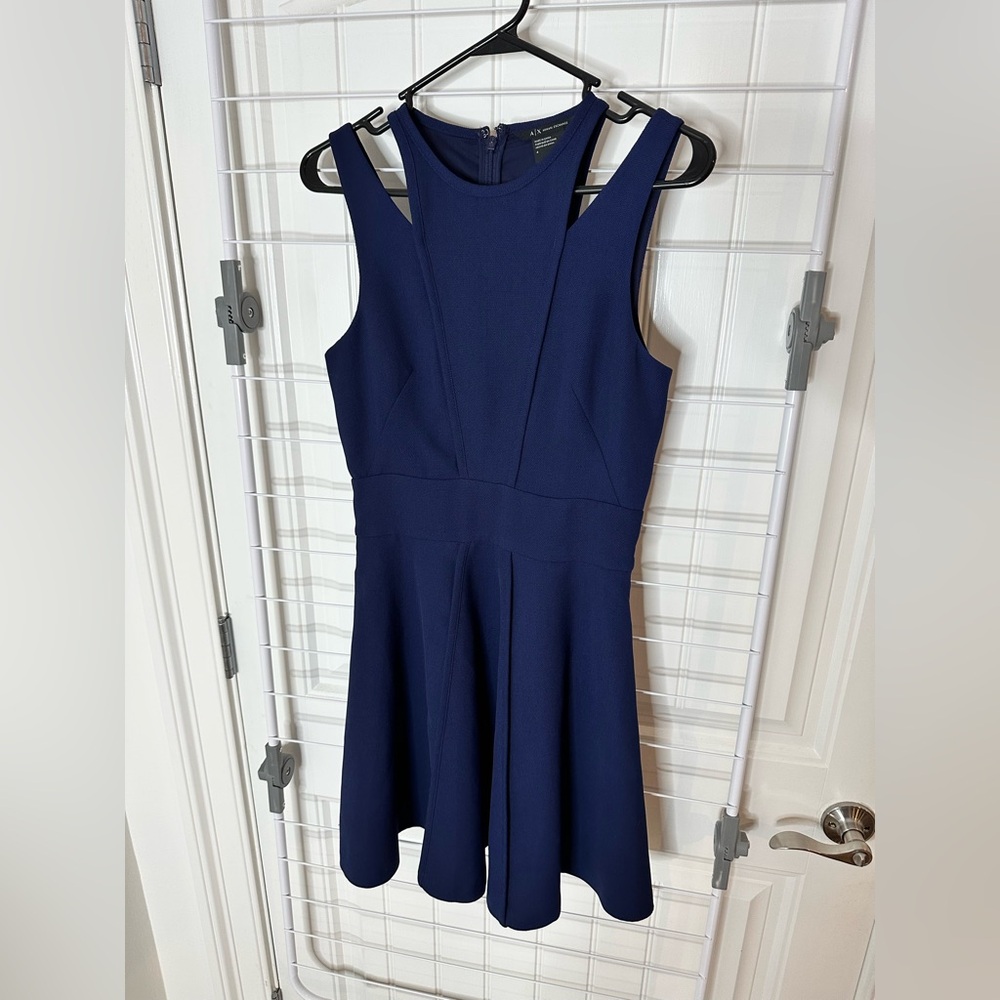 Armani Exchange Navy Blue Mini Dress
